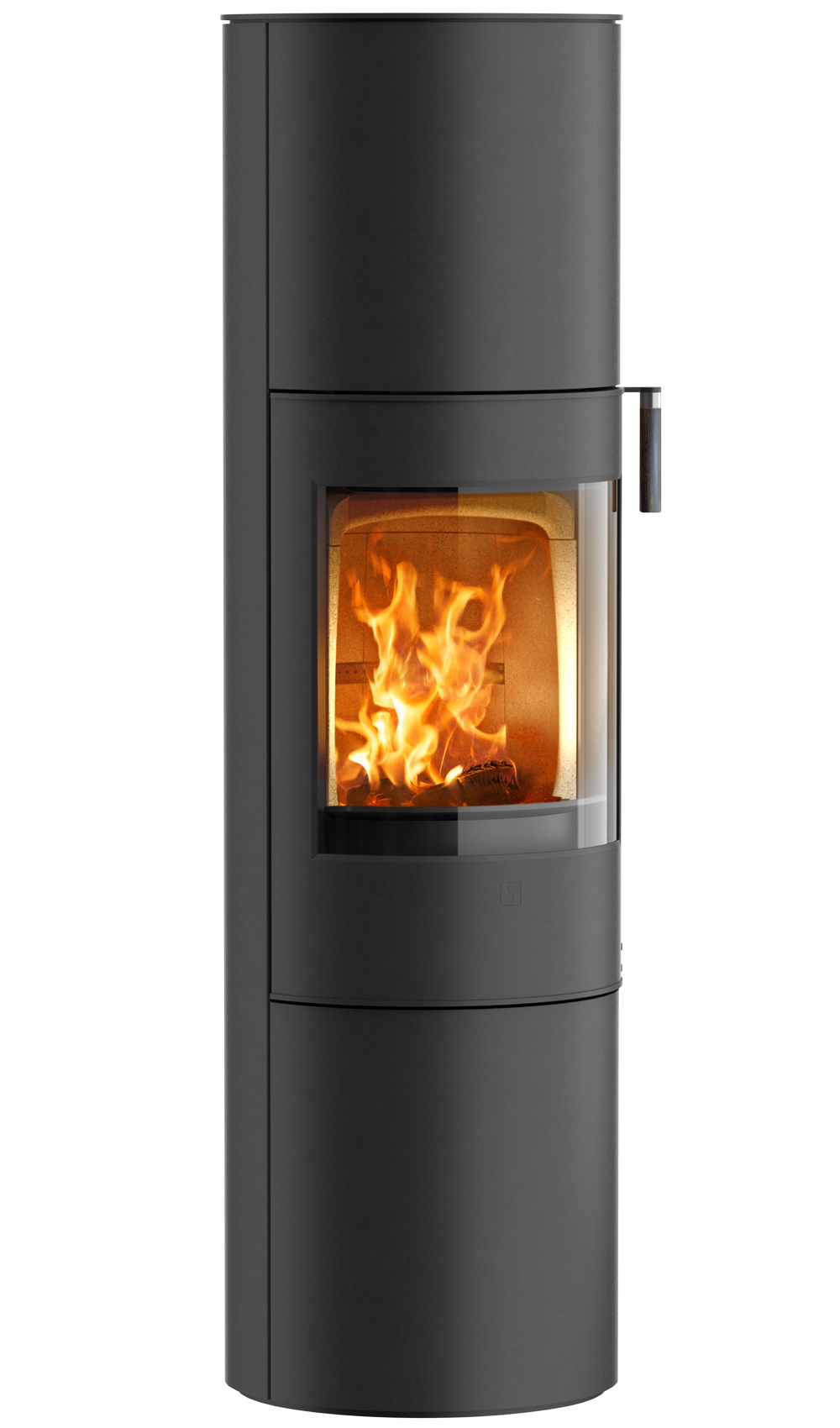 Round black wood-burning stove Scan 84