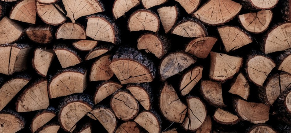 Large stack of dry wood