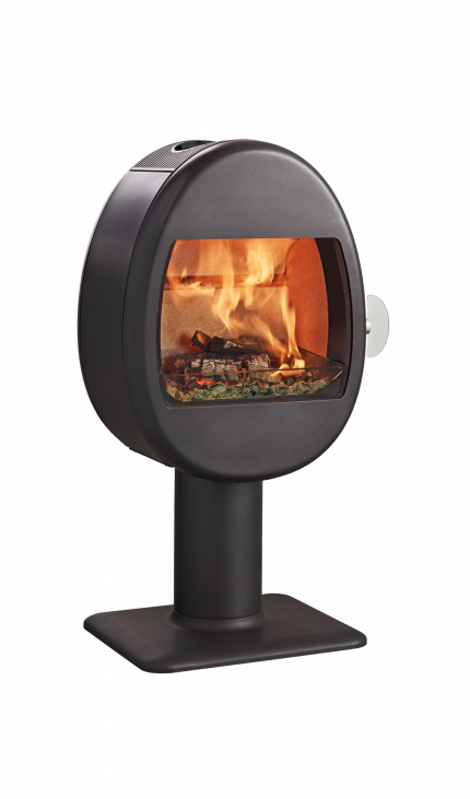 Liten vedovn eggeformet på søyle Scan 66-2 svart farge