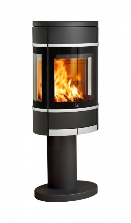 Vedovn Scan 68-10 med glass på flere sider aluminiumsdekor og oval form