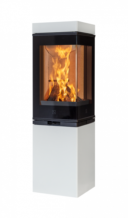 Mellomstor vedovn Scan 80-1 hvit vedovn