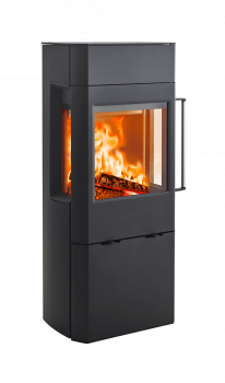 Mellomstor stilren vedovn Scan 41-2 med frontglass og sideglass