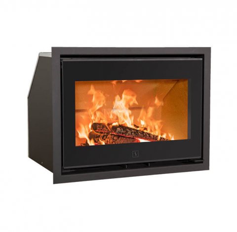 Sort peisinnsats Scan 1005 med glass på front