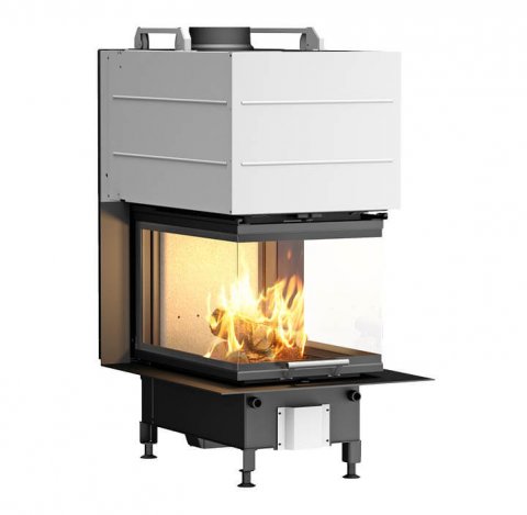 Sort peisinnsats Scan 5005 med glass på tre sider