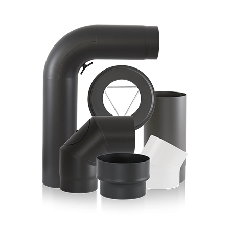 Collage av røykrør og røykrørsinnføringer