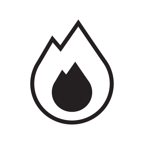 Et svart flamme ikon